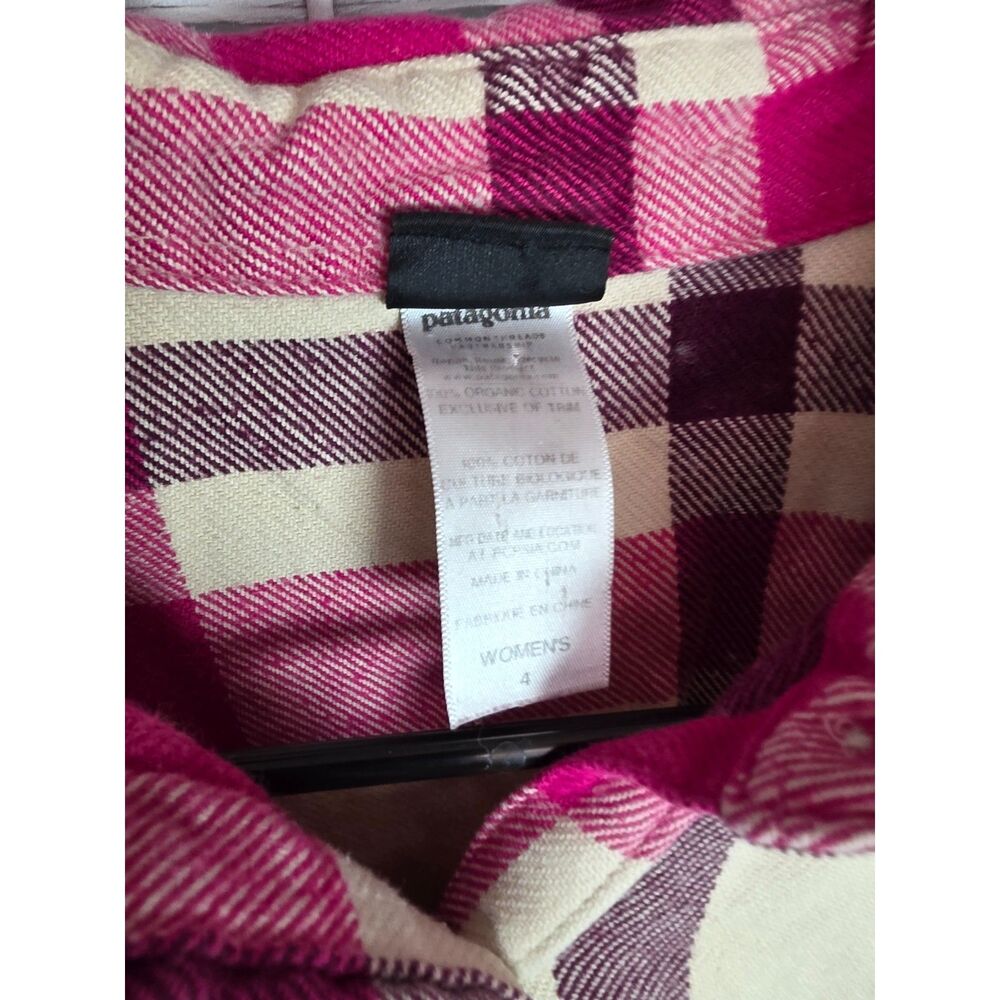 Patagonia Organic Cotton Long Sleeve Plaid Fjord Flannel Blouse Size 4 - Picture 2 of 2